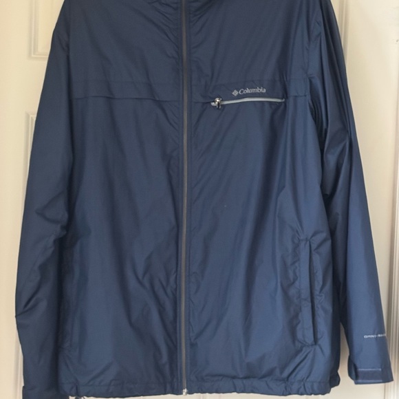 Columbia Blue Jacket Men's X-Large Wind Breaker Soft Shell Coat Fleece Lined B33 - Picture 2 of 10